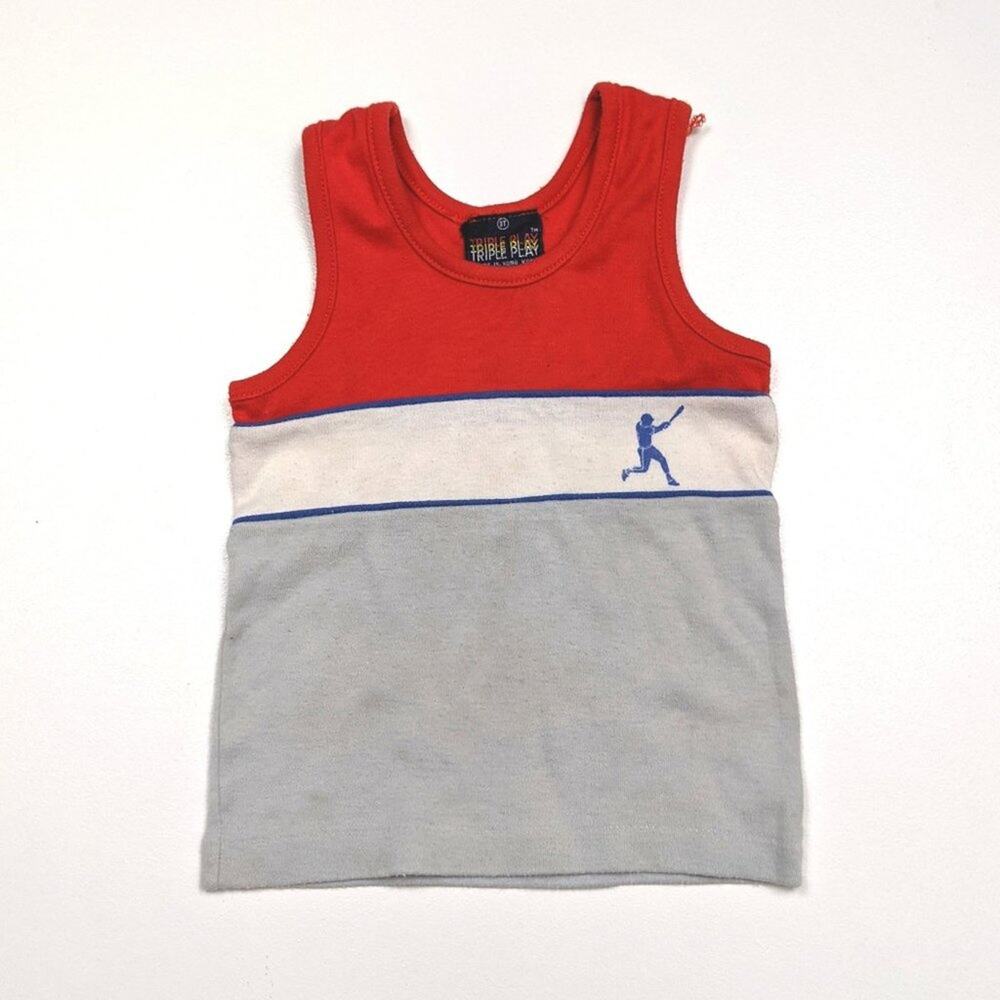 Vintage Triple Play Tank Top Boys Size 2T Baseball
